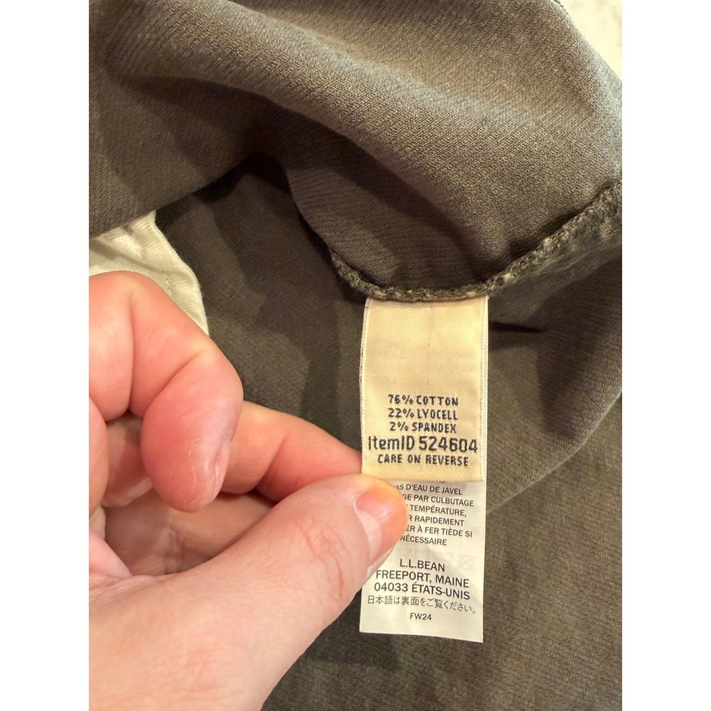 L.L.Bean Heritage Corduroy Shirt Dress Olive Brown Cotton Lyocell Small Petite - Picture 4 of 8